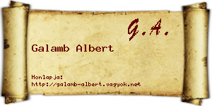 Galamb Albert névjegykártya